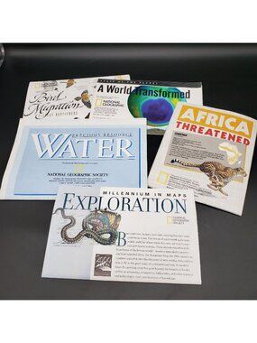 National Geographic Map Lot Bird Migration Water Africa Exploration 5 Maps